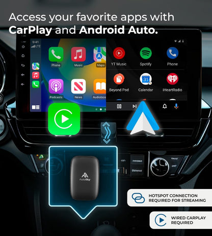 AI Box Lite Air – Wireless Adapter for Factory Carplay – Stream Personal Media & Online Apps via Phone Hotspot – Fast Plug & Play Performance – Works with Authorized Accounts