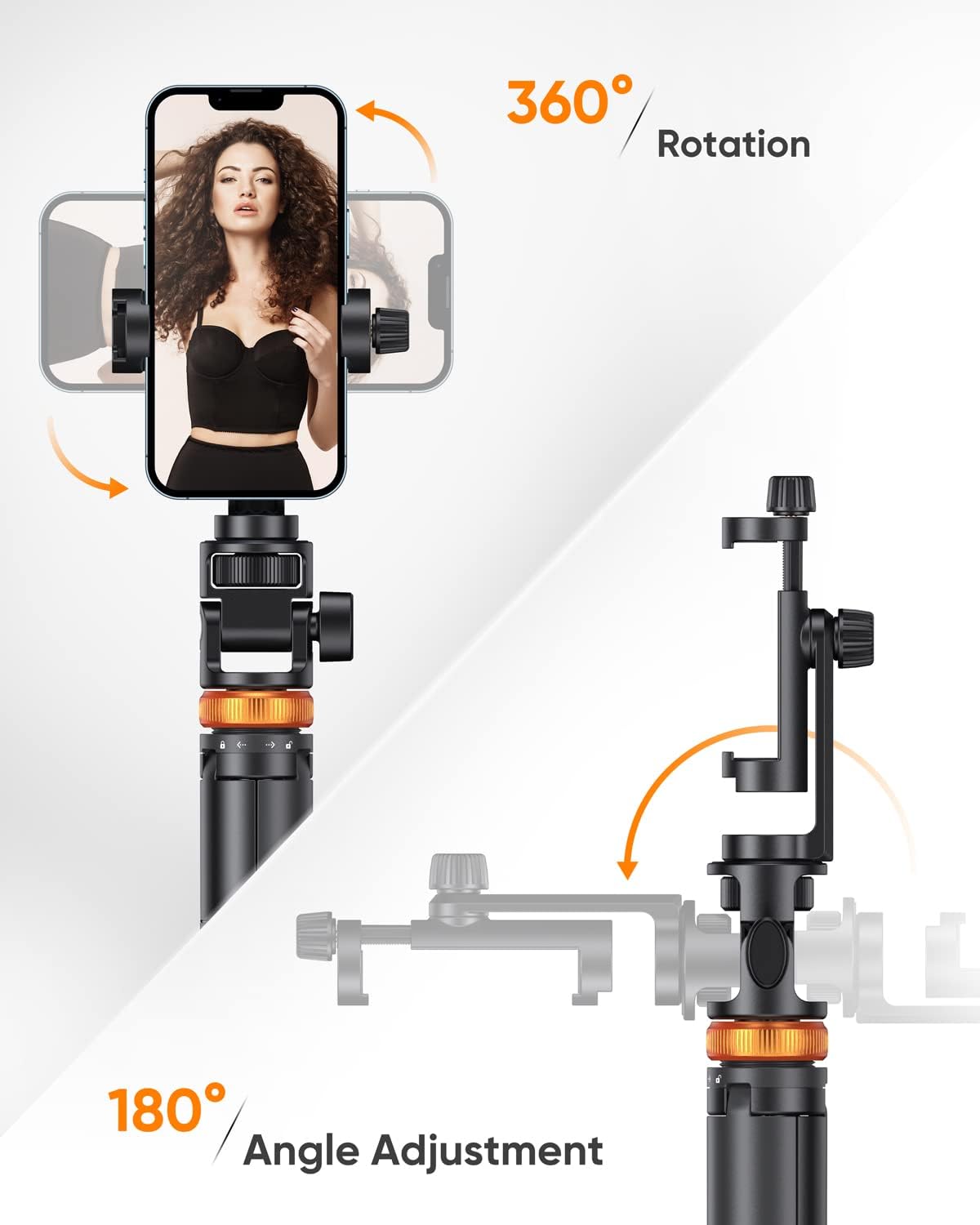 Newest 62" Phone Tripod, Tripod for Iphone & Selfie Stick Tripod with Remote, Extendable Phone Tripod Stand & Travel Tripod, Solidest Cell Phone Tripod Compatible with Iphone/Android
