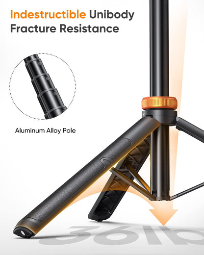 Newest 62" Phone Tripod, Tripod for Iphone & Selfie Stick Tripod with Remote, Extendable Phone Tripod Stand & Travel Tripod, Solidest Cell Phone Tripod Compatible with Iphone/Android
